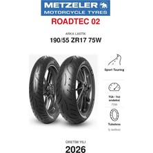 Metzeler Roadtec 02 190/55 ZR17 75W Arka Motosiklet Lastiği (2026)