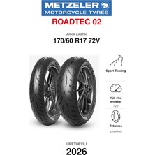 Metzeler Roadtec 02 170/60 R17 72V Arka Motosiklet Lastiği (2026)