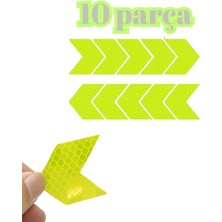Chevron Yansıtıcı Sticker Seti 10 Adet, Motorlu ve Motorsuz Araçlar Için, Limon Sarı
