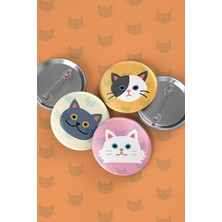 - Cats - Iğneli Buton Rozet Seti - Broş - Yaka - Çanta Rzt. 5 Adet