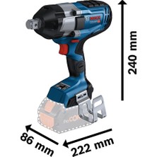 Professional Gds 18V-1050 H Akülü Darbeli Somun Sıkma (18 Volt, Solo, Karton Kutuda, 1.050 Nm Maks. Tork, 3/4" Kare Uç Girişi)