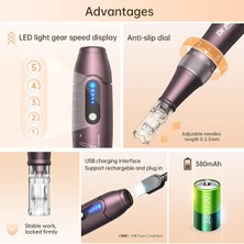 Ultima A10 Dermapen Kablosuz Profesyonel 22 Yedek Kartuşlu Ayarlanabilir Mikro Iğne Derma-Pen Cilt Bakımı Makinesi