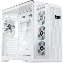 1st Player Rt7 Beyaz Dıgıtal 850W 80+ Gold Full Modüler 4X12CM Argb 3 Taraflı Temperli Cam USB 3.0 - Type C Atx Kasa Umt
