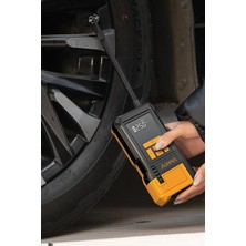 Taşınabilir Hava Pompası - 150 Psı Dijital Kompresör, 12V Çakmaklık ve Şarjlı Kablosuz Lastik Şişirme Pompası (Araç, Motosiklet, Bisiklet)