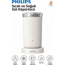 Philips Sıcak ve Soğuk Elektrikli Süt Köpürtücü 120 ml Beyaz Kesme Tahtası Hediyeli