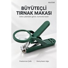 Gucso Büyüteçli Paslanmaz Çelik Tırnak Makası, Profesyonel Geniş Ağızlı Kesici, El & Ayak Tırnak Kesme