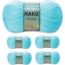 Yakup Tokatlı Moda Ytm 5 Adet Vizon Premium Akrilik El Örgü Ipi Yünü Renk NO:10535 Açık Turkuaz