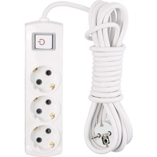Eco 3 Lü Topraklı Kablolu Grup 5 Metre (Anahtarlı)