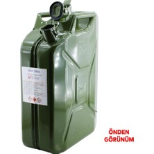 Metal Benzin Bidonu 20 Litre Akaryakıt Mazot Taşıma Doldurma Depolama Bidonu Dayanıklı Bidon