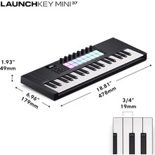 Launchkey Mini 37 [mk4] — Taşınabilir 37 Mini Tuşlu, Usb, Mıdı Klavye Kontrolörü, Daw Entegrasyonu Ile. Akor Modu, Ölçek Modu, Davul Pedleri ve Arpejjatör. Müzik Yaratma Yazılımı Paketi Dahil
