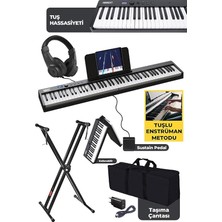 PLX-100BK-ST Taşınabilir Dijital Piyano Tuş Hassasiyetli 88 Tuş Bluetooth Şarjlı (Stand Sustain Kulaklık Çanta Metod)
