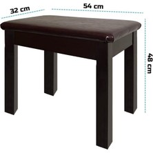 TBX-144SR Üst Kalite Piyano Taburesi Gizli Bölmeli Kahve Renk (32X54X48)