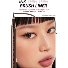 Hassas ve Ince Fırça Uçlu Kalem Eyeliner Perıpera Ink Thin Thin Brush Liner (02 Brown Film)