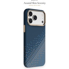 iPhone 18 Pro Max Kılıf M-Safe Özellikli Raptic Aramid Skin Serenity Serisi Karbon Kapak Lacivert
