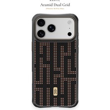 iPhone 18 Pro Max Kılıf M-Safe Şarj Özellikli Raptic Aramid Dual Grid Serisi Karbon Kapak Siyah