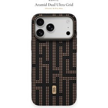 iPhone 18 Pro Max Kılıf M-Safe Özellikli Raptic Aramid Dual Ultra Grid Serisi Karbon Kapak Siyah