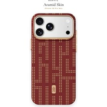 iPhone 18 Pro Max Uyumlu Kılıf M-Safe Şarj Özellikli Raptic Aramid Skin Serisi Karbon Kapak Kırmızı