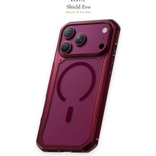 iPhone 18 Pro Max Uyumlu Kılıf M-Safe Şarj Özellikli Raptic Shield Evo Serisi Airbagli Kapak Bordo