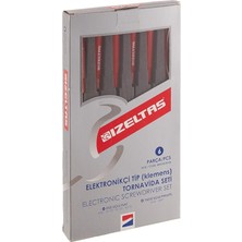 Herovia 4500008106 Elektronikçi Tip Klemens Tornavidalar, 6'lı, Krom Vanadyum Çelik, Kırmızı