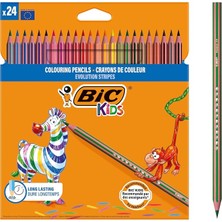 Herovia Kids Evolution Stripes Kuru Boya Kalemi, 24'lü Kutu, Kıymık Oluşturmaz, Çiğnemeye Karşı Dayanıklı, Kolay Açılır