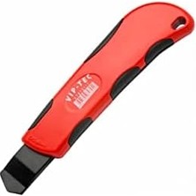 Herovia Çift Malzemeli Metal Maket Bıçağı 18 mm Pro (Kırmızı)