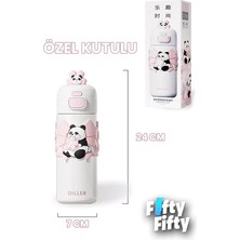 Herovia 480 ml Tek Kapak Çift Kullanım Pipetli/pipetsiz Taşıma El Askılı Vacum Cup/çelik Termos -FFD9317-480