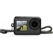 Herovia Osmo Action 5 Pro Silikon Kılıf + Lens Koruyucu + Güvenlik Kordon Ipi (Osmo Action 3/4/5 Pro Uyumlu)