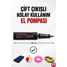 Herovia cm Çift Çıkışlı Mini El Pompası Şişme Havuz Deniz Yatağı Top Simit ve Bot Pompası Kolay Kullanım Hızlı Şişirme