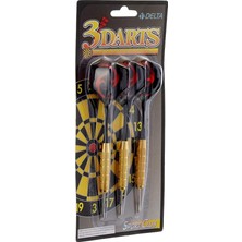 Herovia Dart Oku (3’lü Set) - Çelik Uç + Pirinç Gövde + Renkli Kanat - Dart Oku Seti, 24 gr