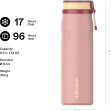 Herovia The Iceflow™ Twist & Flip Termos Su Şişesi 0.7 Litre - Peach Rose | Paslanmaz Çelik