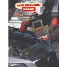 Herovia Akü Takviye Cihazı Pompa Powerbank El Feneri Oto Kompresör 12.000MAH Anahtarlık-Çanta Hediye