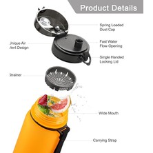 Herovia Spor Su Şişesi 500 ML/800 ML/1000 Ml, Bpa Içermeyen Tritan Sızdırmaz Yeniden Kullanılabilir Su Şişeleri Yetişkinler Için Süzgeçli Çocuklar Okul Spor Salonu Koşu Dış Mekan (Dinamik Turuncu,