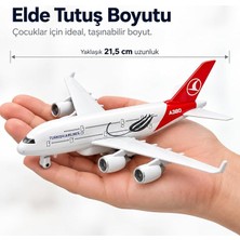Herovia 1:270 Çek Bırak Işıklı ve Sesli Metal Kırmızı Yolcu Uçağı, Die-Cast Model Uçak 3+ Yaş HW-A380