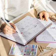 Herovia Süresiz Haftalık Spiralli Masaüstü Planlayıcı 24X34 cm - Desk Planner Lacivert