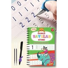 Herovia Alfabe ve Sayılar Yazı Defteri Seti, 3-6 Yaş, Kabartmalı Çizgili, Kalemli, 2 Defter
