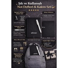 Herovia Spiralli Defter, A5 Çizgisiz Premium Not Defteri, 1 Adet Hediye Beyaz Jel Kalem, Ofis ve Okul Için Şık Tasarım, Yazı Yazma, Çizim, Not Tutma Için Mükemmel Hediye Seti