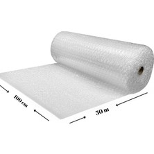 Herovia Balonlu Naylon Ambalaj Malzemesi, Çift Katmanlı Hava Kabarcıklı, 100 cm x 50 M, Taşınma ve Kargo Için Koruyucu Paketleme