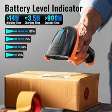 Herovia 5100 Kablosuz Barkod Okuyucu - 1d ve 2d Qr Kod Okuyucu, 2.4ghz Kablosuz ve USB Kablolu, 2000MAH Pil Göstergeli, Ergonomik Tasarım, Darbeye Dayanıklı Silikon, IP54 Toz Koruma, Barkod Okuyucu
