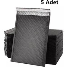 Herovia Balonlu Kargo Poşeti, Bantlı Siyah E Ticaret Poşeti 5 Adet, 25X35+5