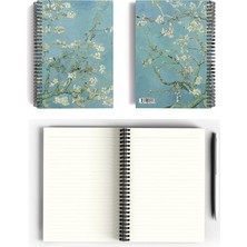Herovia Van Gogh/almond BLOSSOM,1890 | Spiralli Defter 21 | A5 | Çizgili | 100 Sayfa | Okul (Düz)