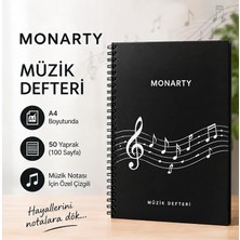 Herovia Spiral Cilt Müzik Defteri A4 Dikey Ciltli, 50 Yaprak, 100 Sayfa