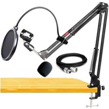 Herovia NB39PSX Set Stüdyo Masa Mikrofon Standı Pop Filtre Xlr Kablo
