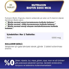 Herovia Vitals Biotin 5000 Mcg 30 Tablet Takviye Edici Gıda