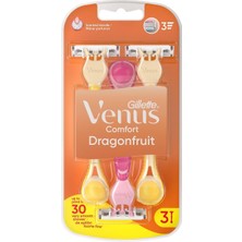 Herovia Venus 3 Tek Kullanımlık Tıraş Makinesi, Kadın, 3 Ejderha Meyvesi Kokulu Tıraş Makinesi