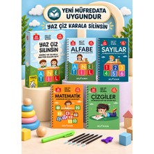 Mirket Yayınları Oluklu Sihirli Yazı Defteri  Yaz Çiz Silinsin Seti  – Alfabe, Sayılar, Matematik, Çizgiler  ( 5 Kalem ve 1 Kalem Tutacağı Hediye)
