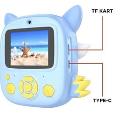 Cmr-20 Mavi Dijital Video Kayıt Fotoğraf Çocuk Kamerası Termal Resim Kağıt Baskılı Yazıcı