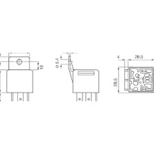 0332019150 Mini Röle 12V 30A, IP5K4, Çalışma Sıcaklığı -40° Ila 100°, Kapatıcı Rölesi, 5 Pins, 2X87, Dantelli