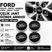 Memo Digital Universal Ford Focus - Fiesta - Mondeo - Cuga - Cmax - Puma Çelik Jant Göbek Arması 55 mm 47 mm