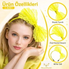 Yakup Tokatlı Moda Ytm- 80’ler 90’lar Neon Sarı Dantel Taç Fiyonklu
