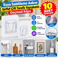 Yakup Tokatlı Moda Ytm- Eşya Sabitleme Askısı 10 Çift Şeffaf Çift Taraflı Yapışkanlı Geçmeli Klips (Adet Fiyatıdır)